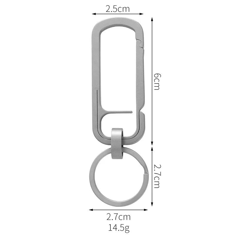 Large titanium alloy quick-release keychain carabiner (Size C – 6 cm)