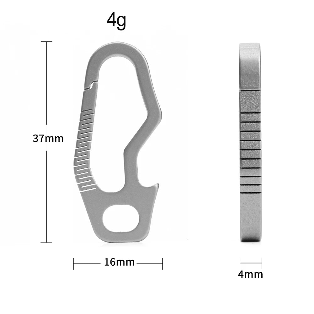 Small titanium carabiner dimensions 37×16×4 mm, 4 g
