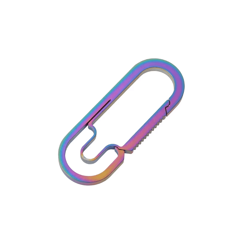 Colorful titanium alloy carabiner - rainbow finish EDC clip.