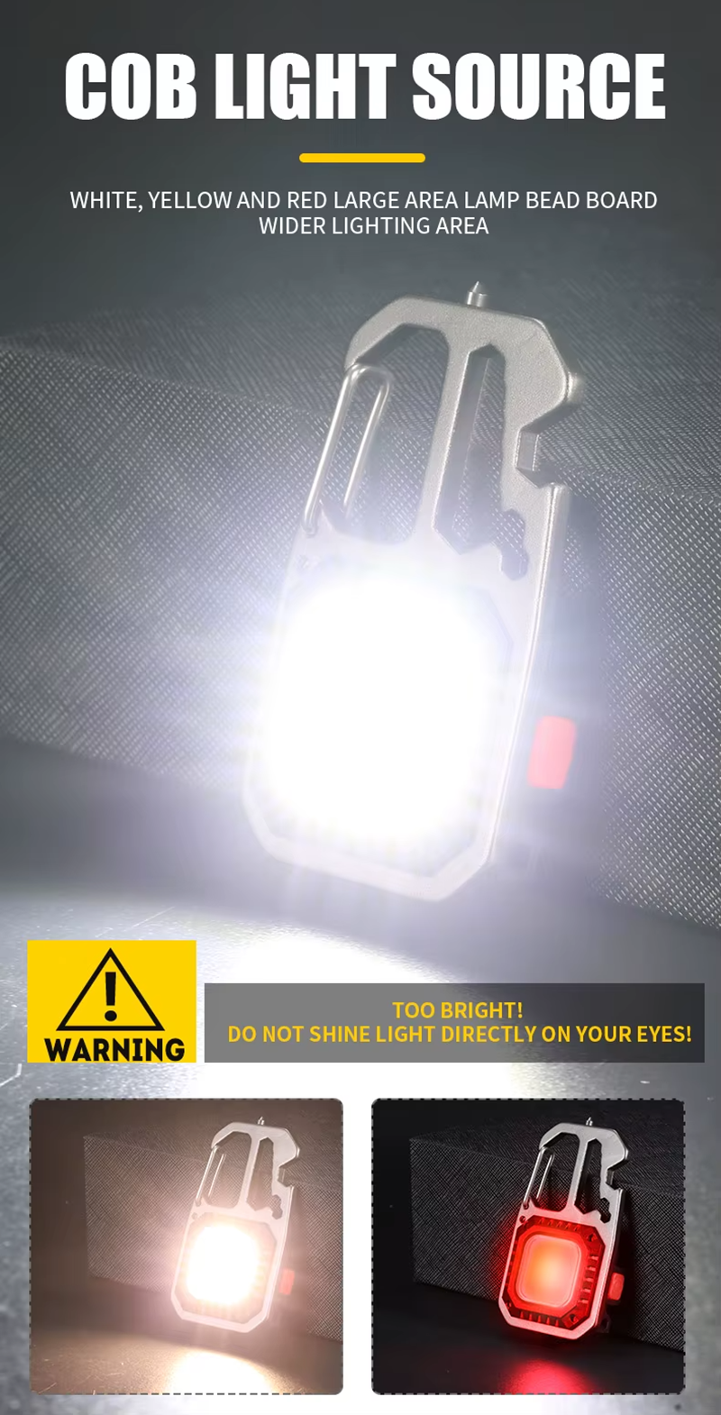 Rechargeable Mini LED Keychain Flashlight – Multi-Function Survival Tool