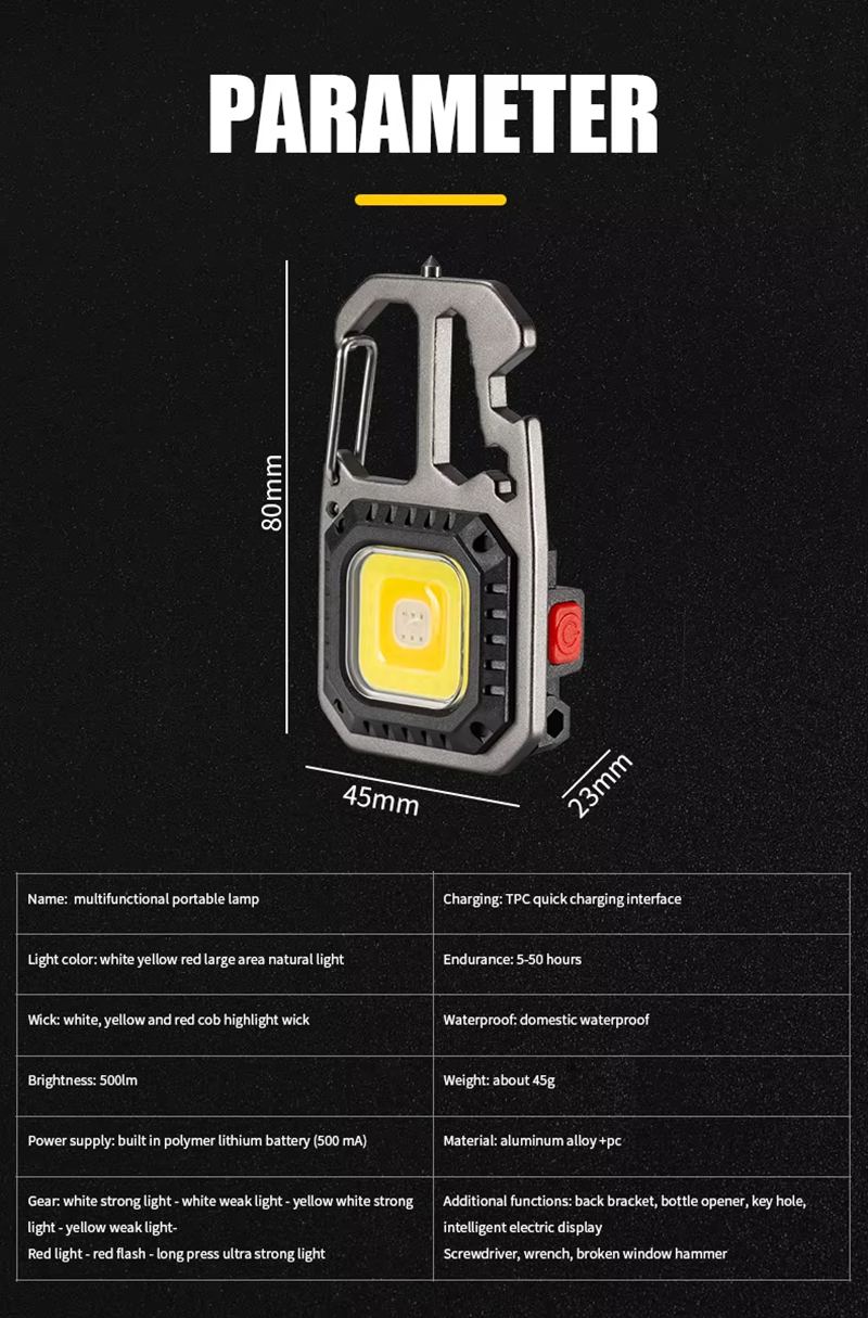 Rechargeable Mini LED Keychain Flashlight – Multi-Function Survival Tool