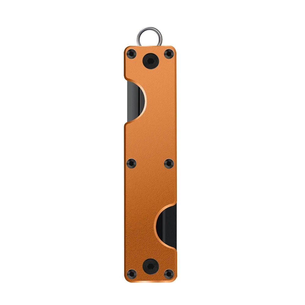 Orange Key holder with a keychain ring on a white background