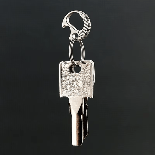 Titanium Mini Carabiner Keychain holding keys - compact EDC clip by KeyCarabiner.